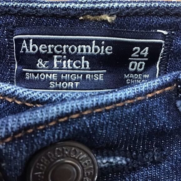 Abercrombie &Fitch distressed jeans shorts Simone high rise 24 high waist waiste - Picture 3 of 9